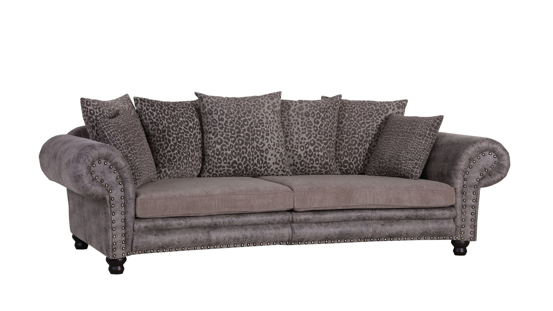 Mobel Angermuller Bad Neustadt Salz Mobel A Z Sofa Couch Woods Megasofa Woods Trends Megasofa Bigsofa Colonial Living Mit Federkern Bezug In Brauntonen Raubtierprint Holzfusse Breite Ca 276 Cm